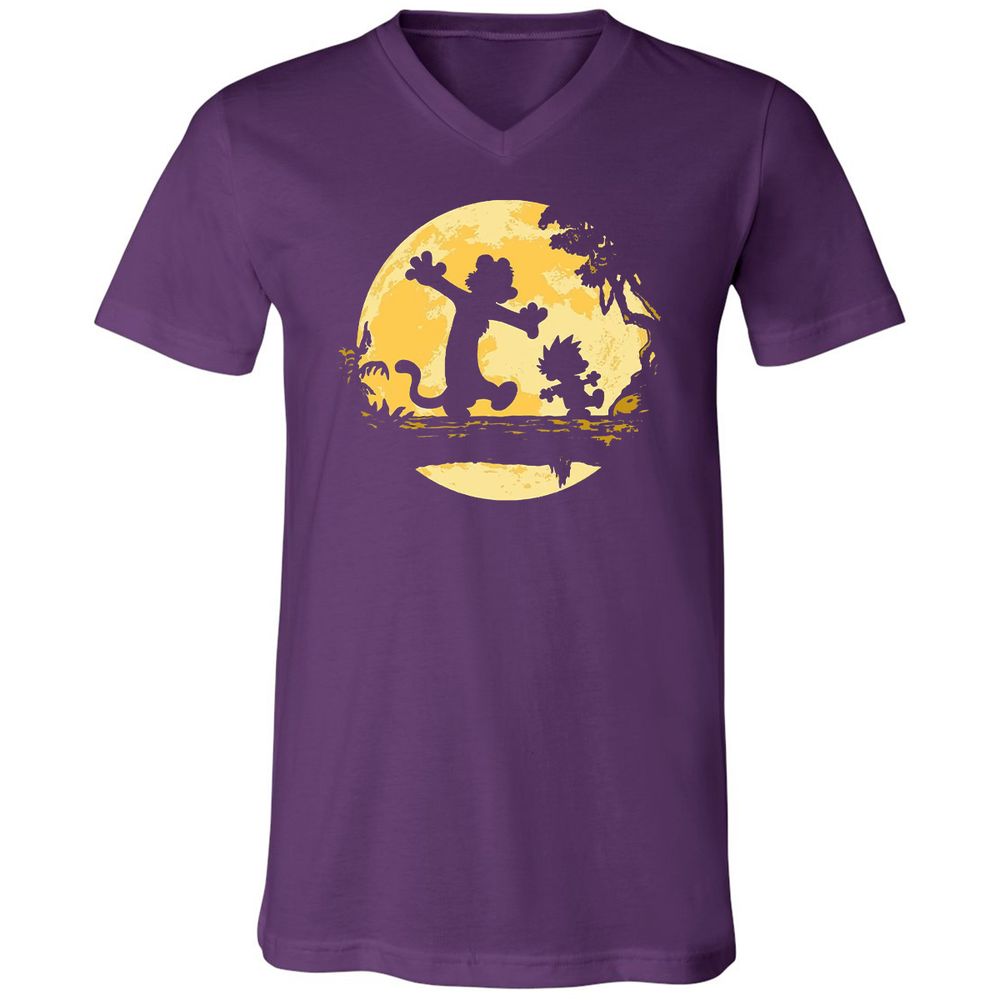 Unisex V-Neck T-Shirt - 7Y8HX3AQ - Team Purple - 9