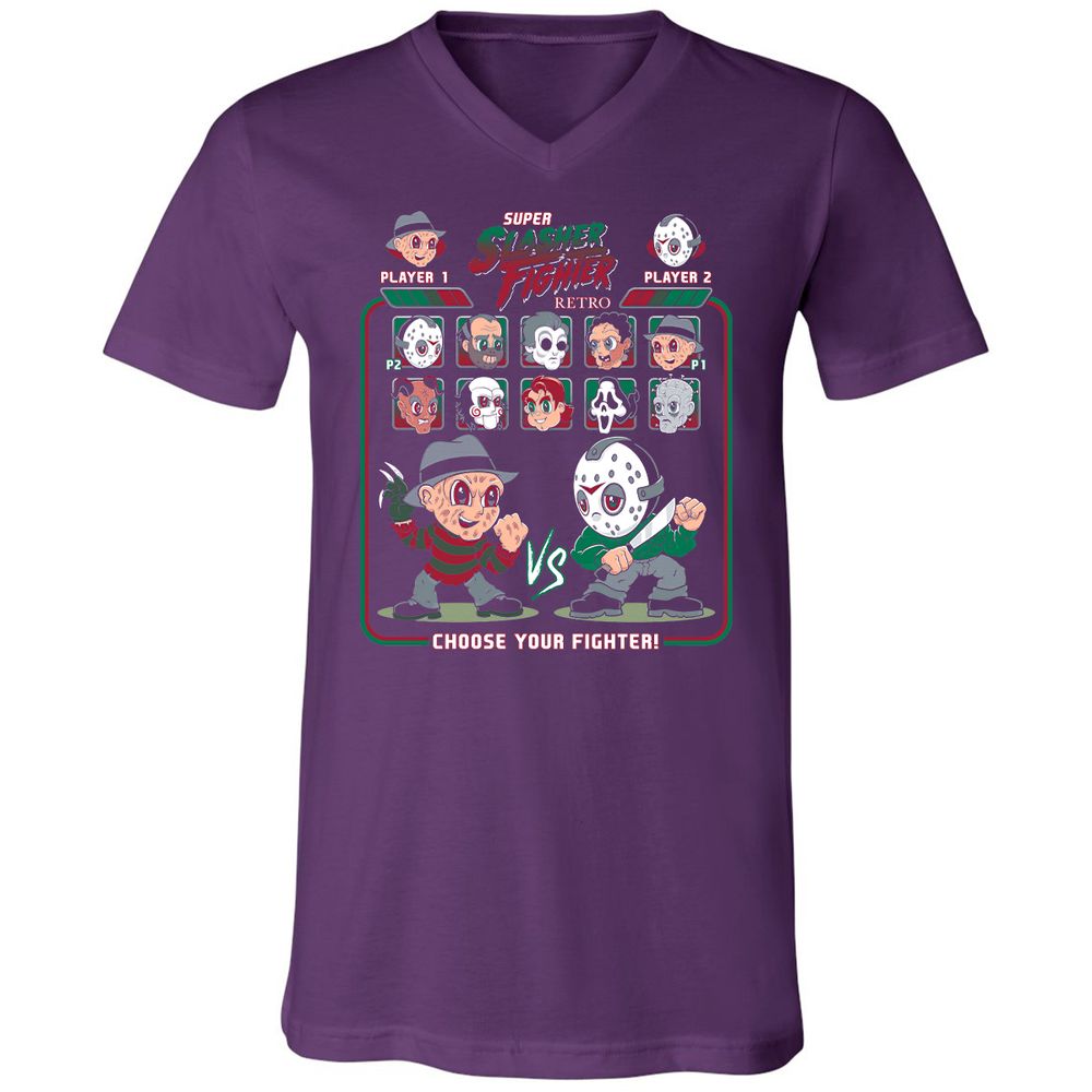 Unisex V-Neck T-Shirt - 73X137DC - Team Purple - 9