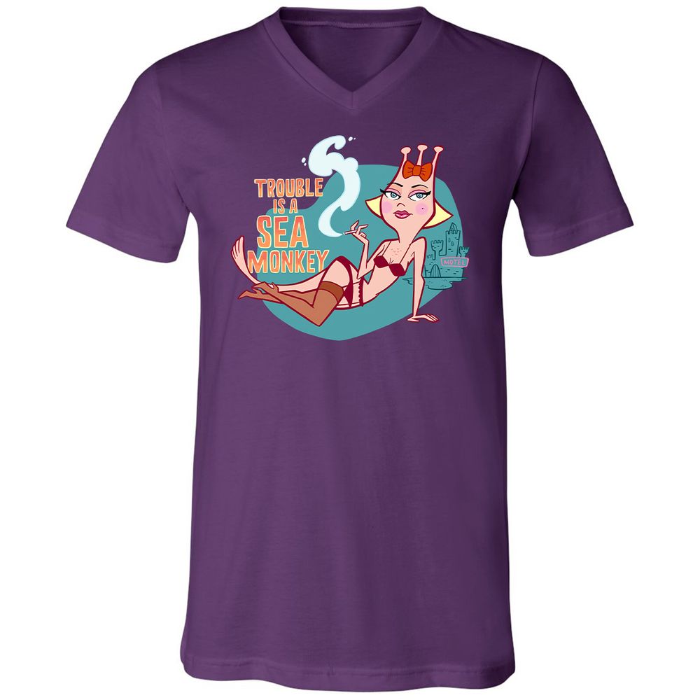 Unisex V-Neck T-Shirt - ZTNHL4H8 - Team Purple - 9