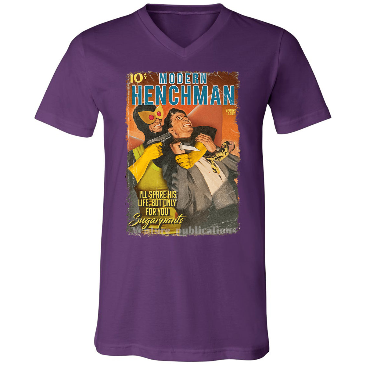 Unisex V-Neck T-Shirt - H5RFJCXN - Team Purple - 9