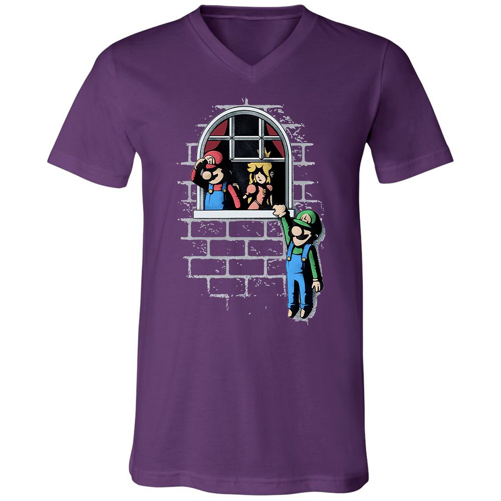 Unisex V-Neck T-Shirt - CBV7YKQQ - Team Purple - 9