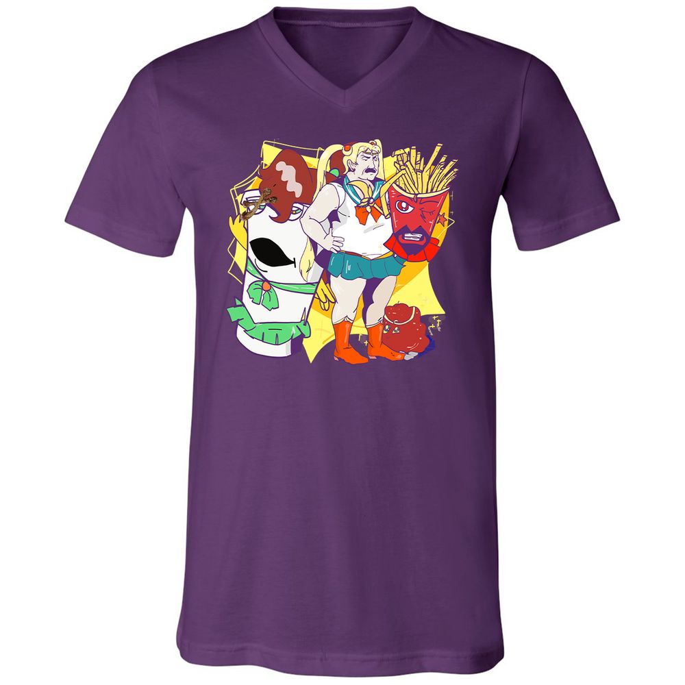 Unisex V-Neck T-Shirt - E42EMJK4 - Team Purple - 9
