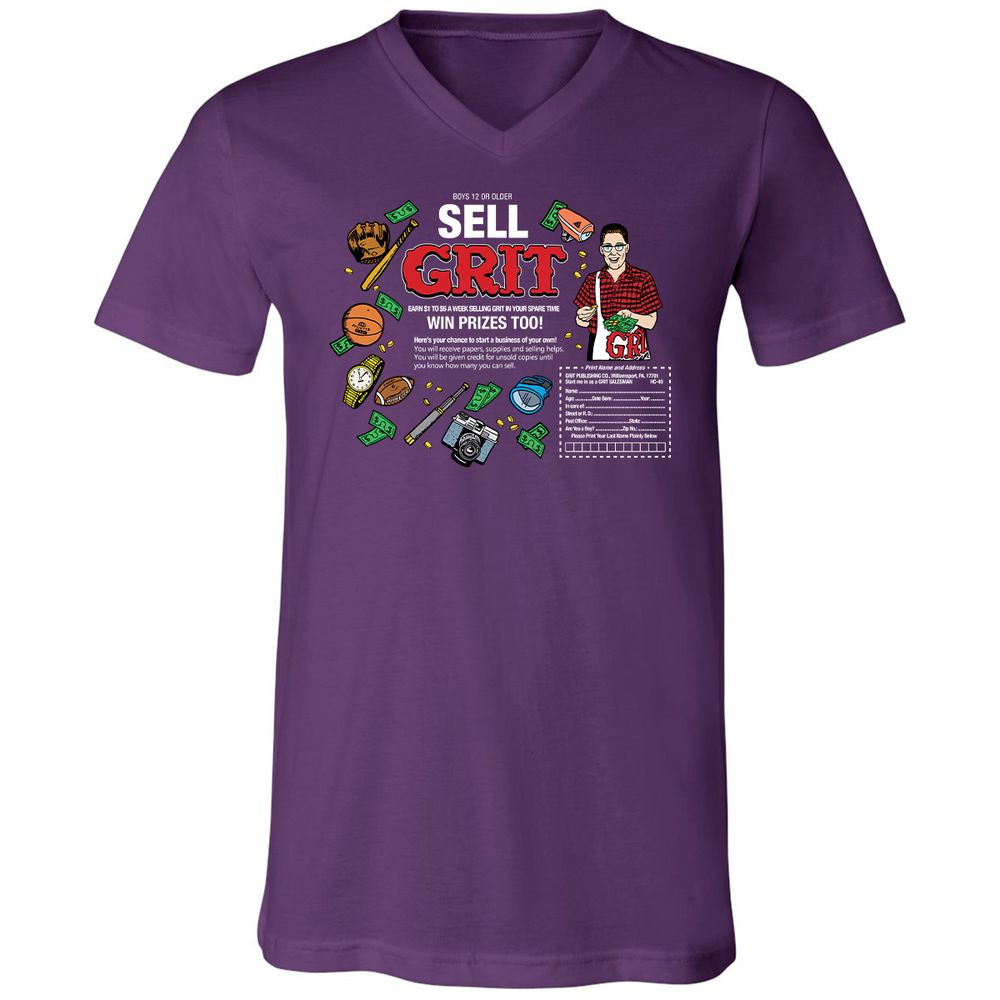 Unisex V-Neck T-Shirt - LFSNR9KZ - Team Purple - 9