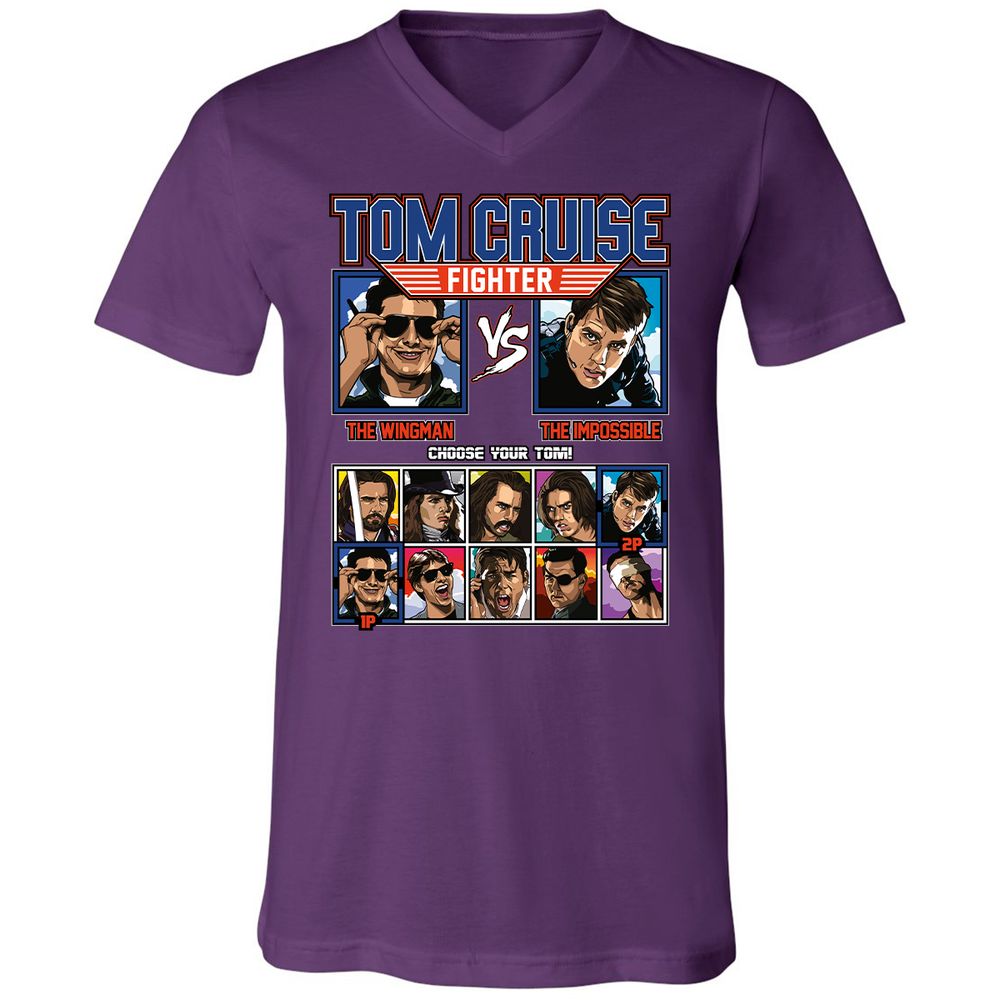 Unisex V-Neck T-Shirt - 8LKQQZL8 - Team Purple - 9