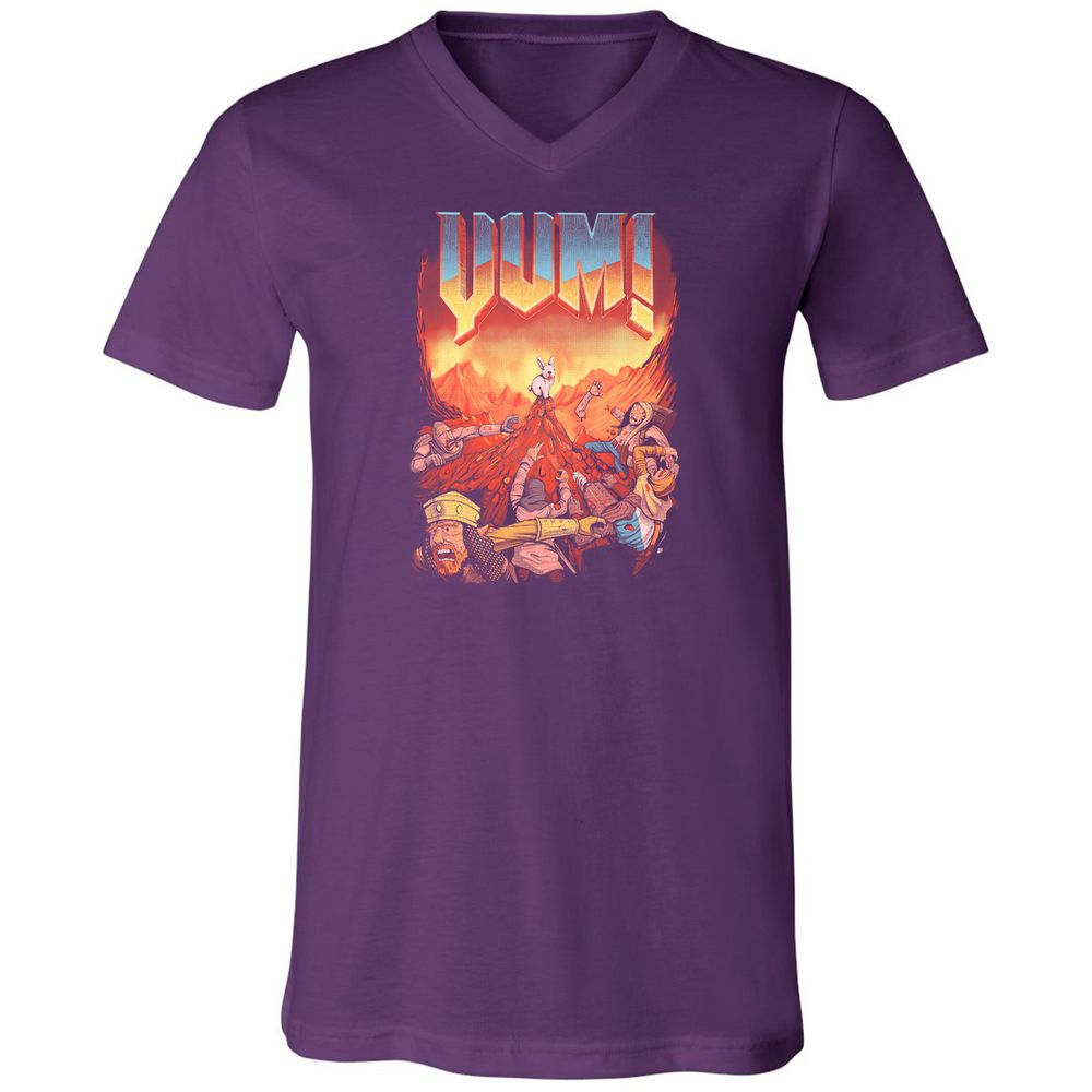 Unisex V-Neck T-Shirt - G9UGDK9P - Team Purple - 9