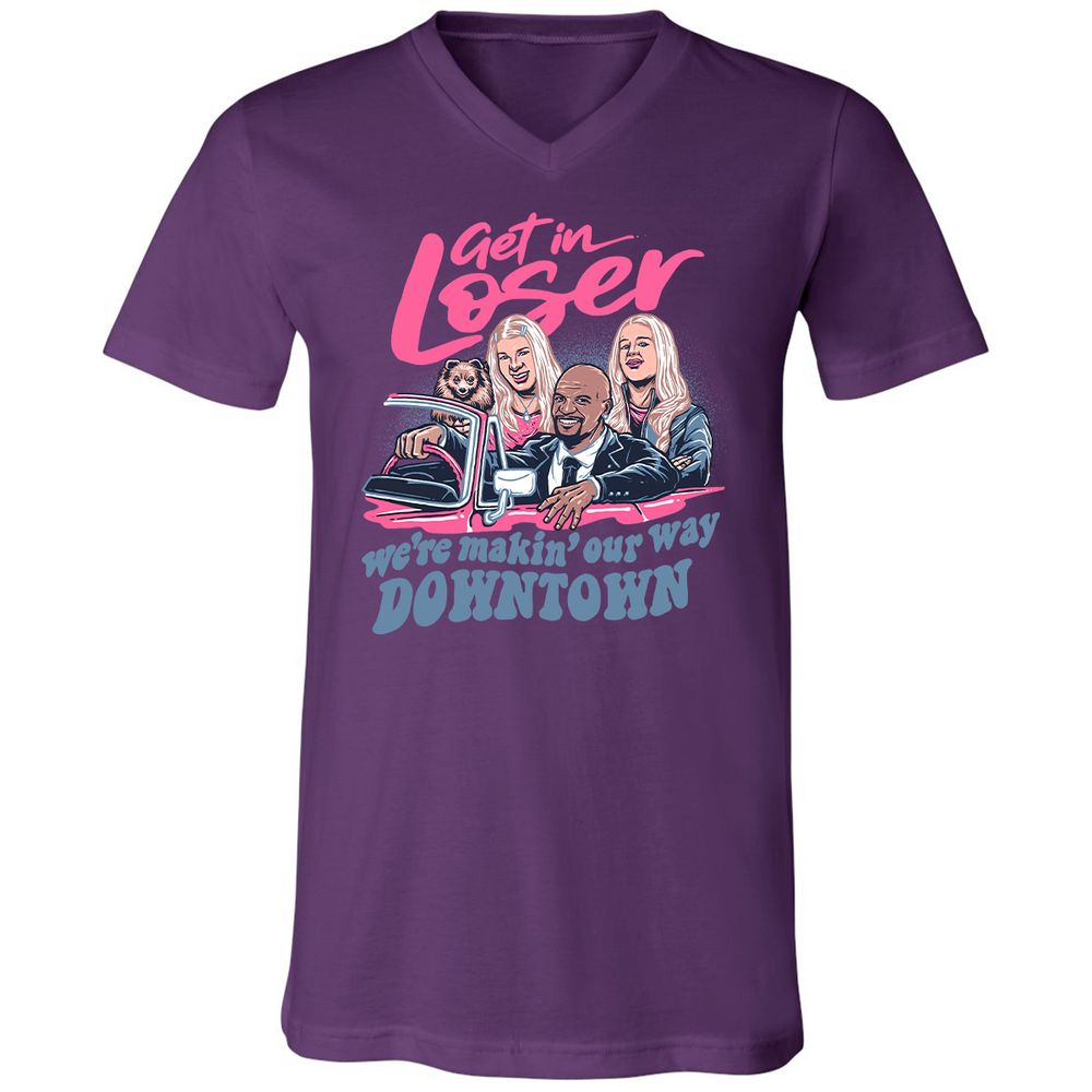 Unisex V-Neck T-Shirt - P6DW9QU6 - Team Purple - 9