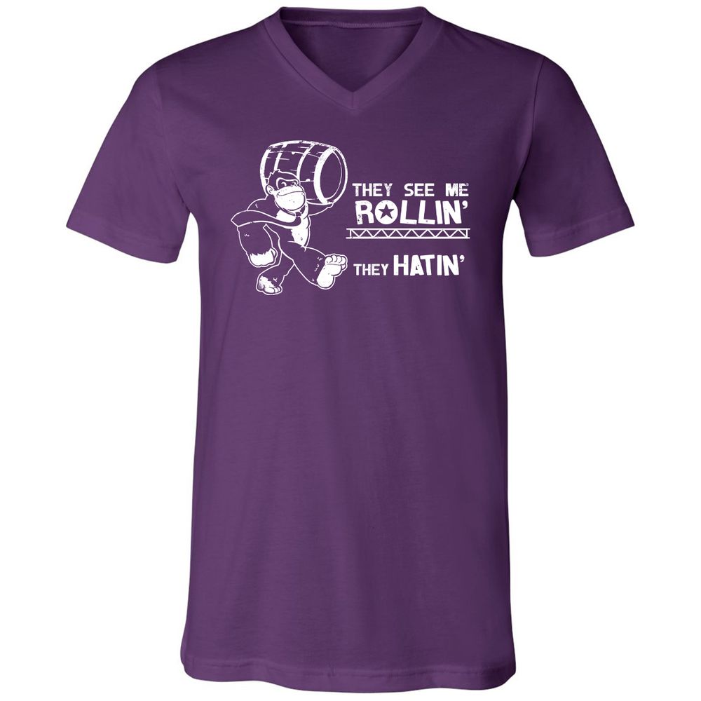 Unisex V-Neck T-Shirt - 9G341W7T - Team Purple - 9