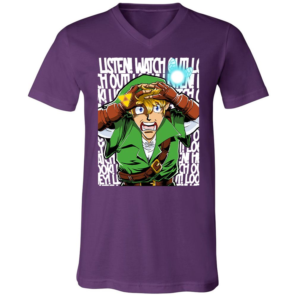 Unisex V-Neck T-Shirt - EY6E5ZQP - Team Purple - 9