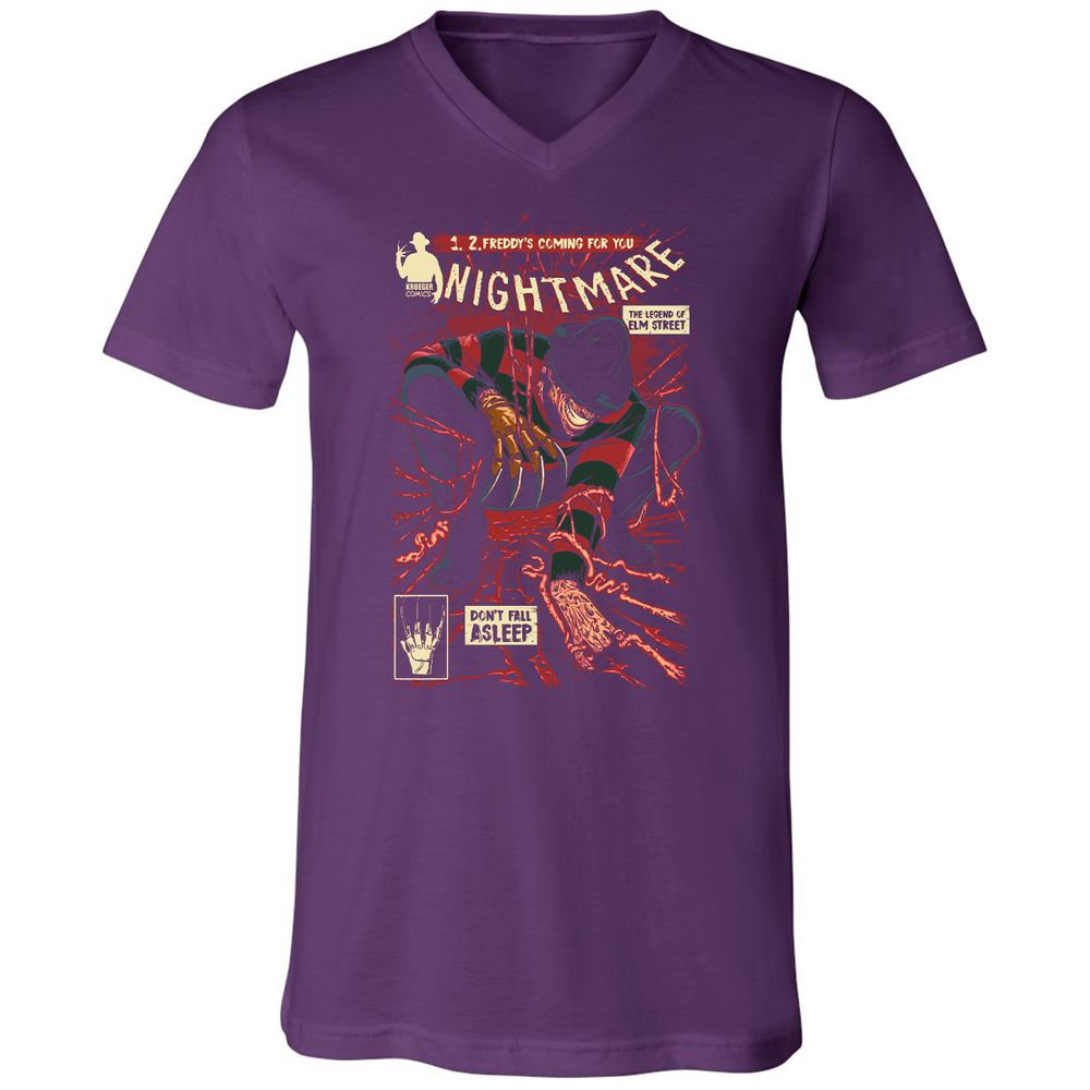 Unisex V-Neck T-Shirt - QS47BQ7H - Team Purple - 9