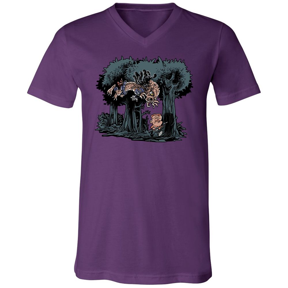 Unisex V-Neck T-Shirt - F4BRT1PJ - Team Purple - 9