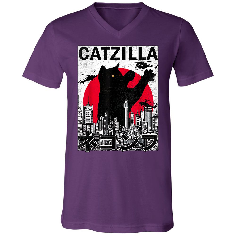 Unisex V-Neck T-Shirt - Q99Q2HJ6 - Team Purple - 9