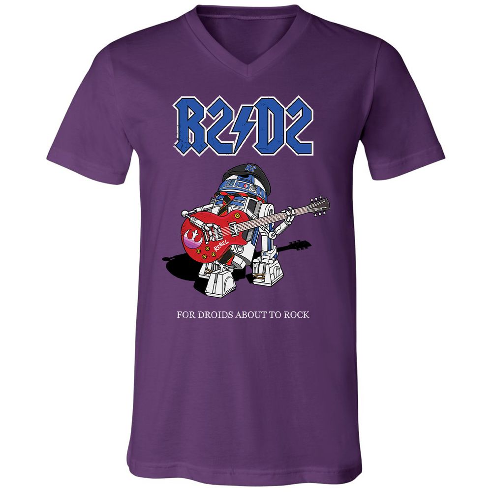 Unisex V-Neck T-Shirt - R6AH9U7V - Team Purple - 9