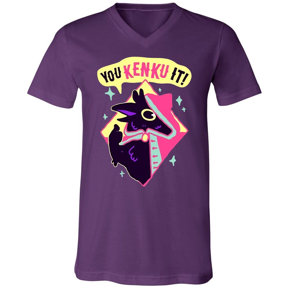 Unisex V-Neck T-Shirt - 4GUCF5S1 - Team Purple - 9