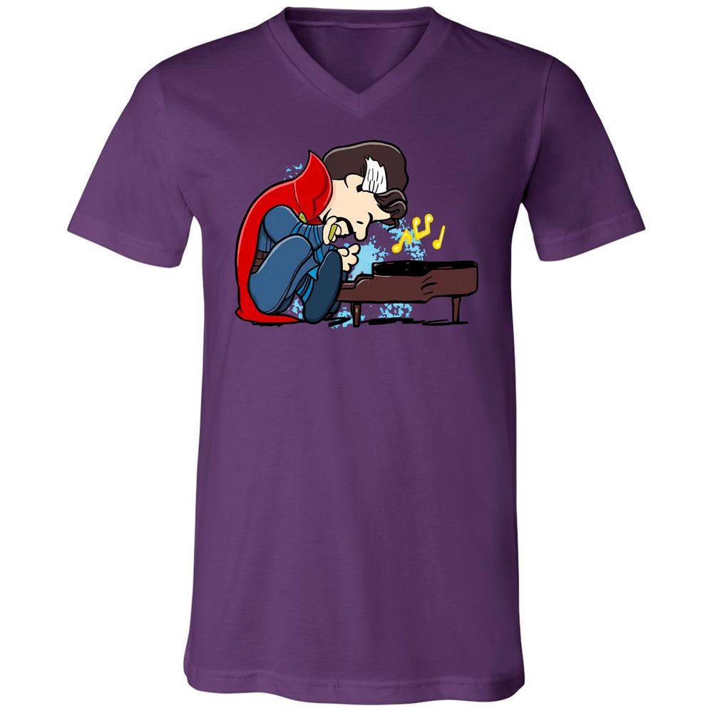 Unisex V-Neck T-Shirt - 4P7THFLG - Team Purple - 9