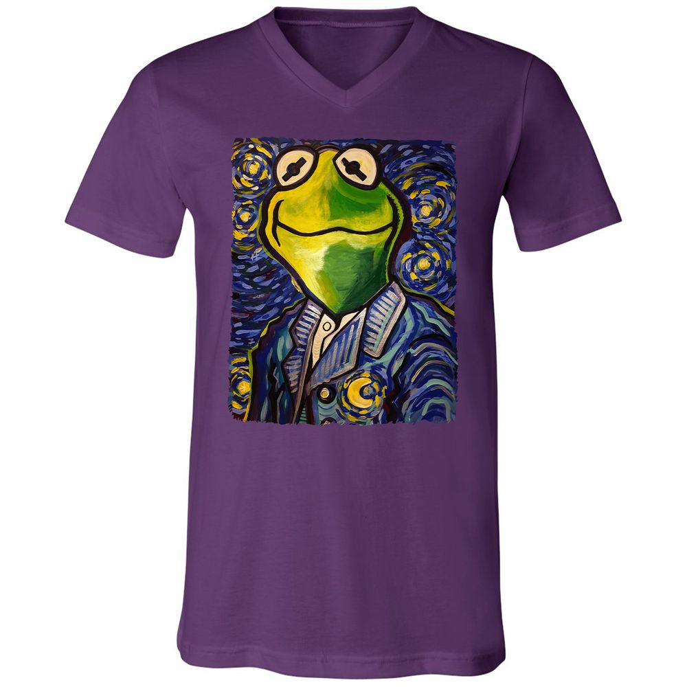 Unisex V-Neck T-Shirt - 6FKS3H8N - Team Purple - 9