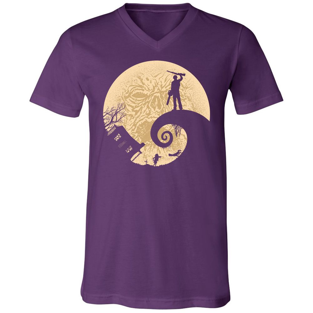 Unisex V-Neck T-Shirt - ERFUVQDL - Team Purple - 9