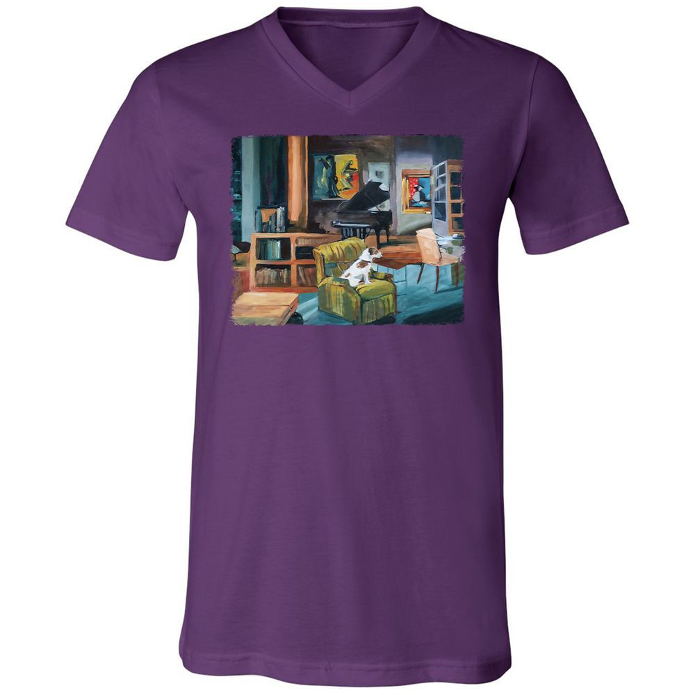 Unisex V-Neck T-Shirt - 4ZWWBKKG - Team Purple - 9