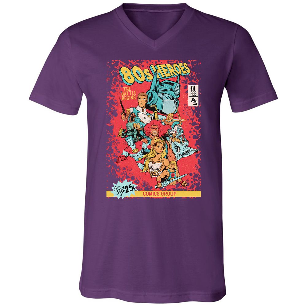 Unisex V-Neck T-Shirt - 3DFSFQZP - Team Purple - 9