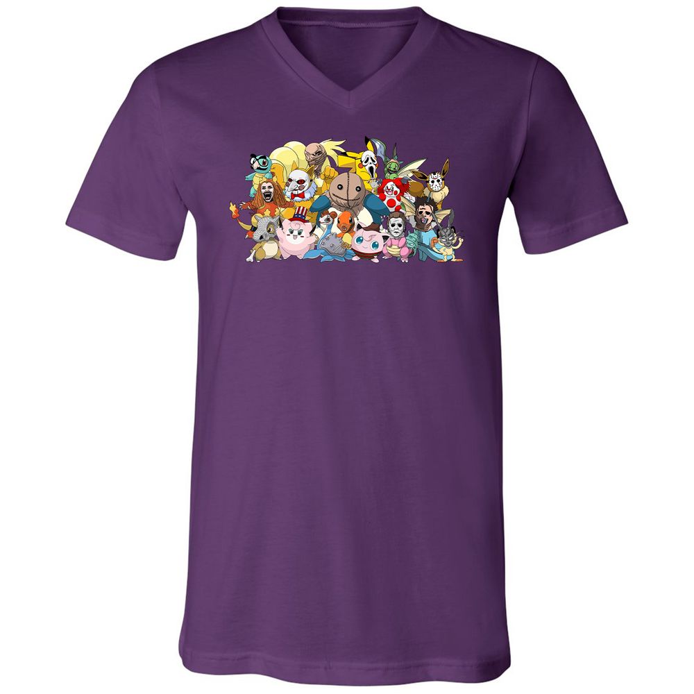 Unisex V-Neck T-Shirt - HCRBQVZ7 - Team Purple - 9
