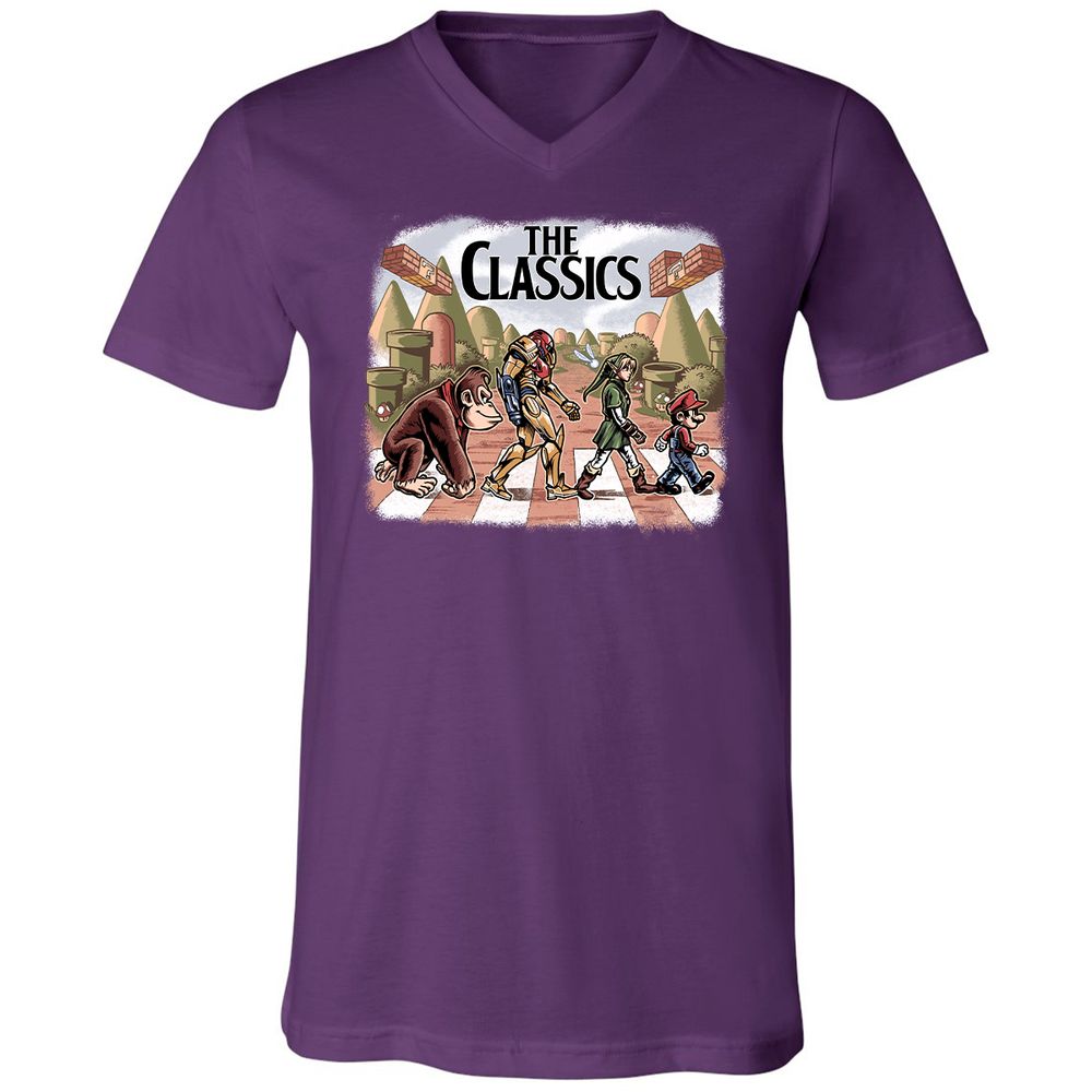 Unisex V-Neck T-Shirt - S9NRU7DJ - Team Purple - 9