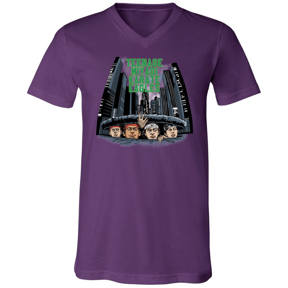 Unisex V-Neck T-Shirt - 5XU6JFTM - Team Purple - 9