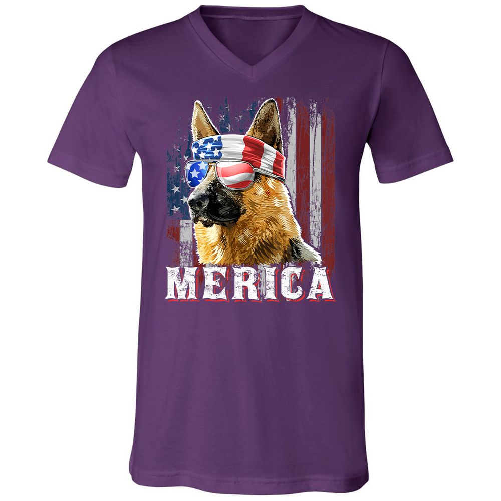 Unisex V-Neck T-Shirt - Q5F2LQ4F - Team Purple - 9