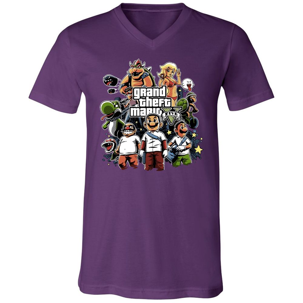 Unisex V-Neck T-Shirt - F39AGP7U - Team Purple - 9