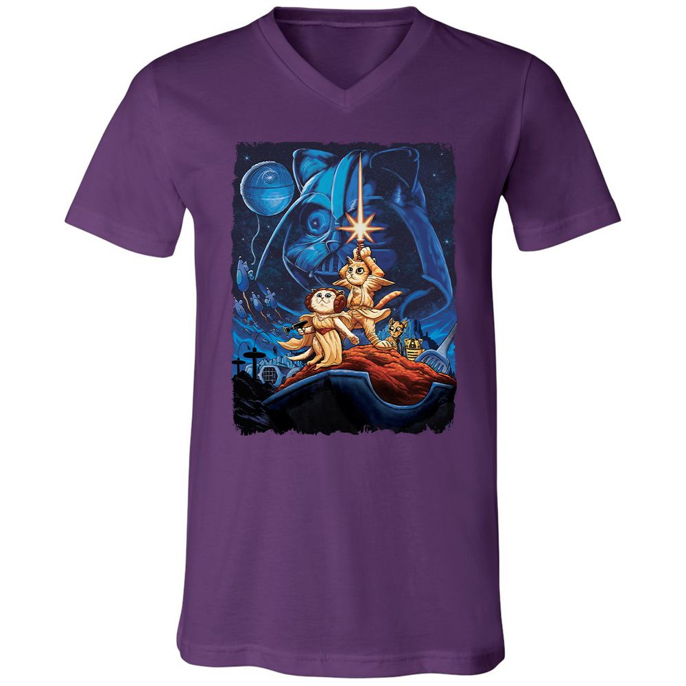 Unisex V-Neck T-Shirt - B71DVW8Z - Team Purple - 9