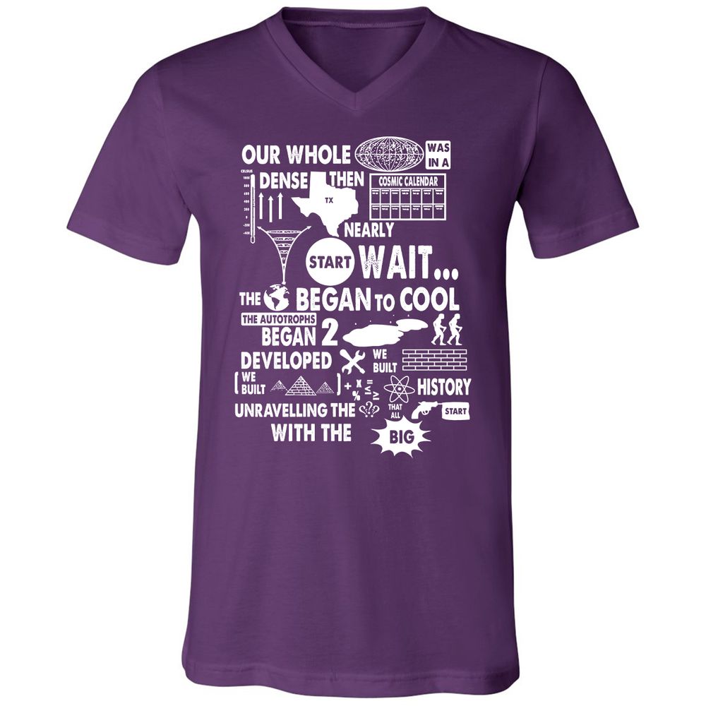 Unisex V-Neck T-Shirt - 7UFVHU83 - Team Purple - 9