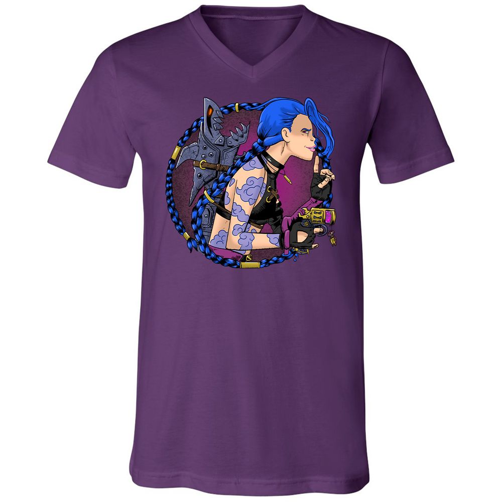 Unisex V-Neck T-Shirt - JU1JJMX5 - Team Purple - 9