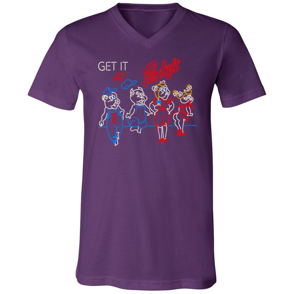 Unisex V-Neck T-Shirt - MADRW152 - Team Purple - 9