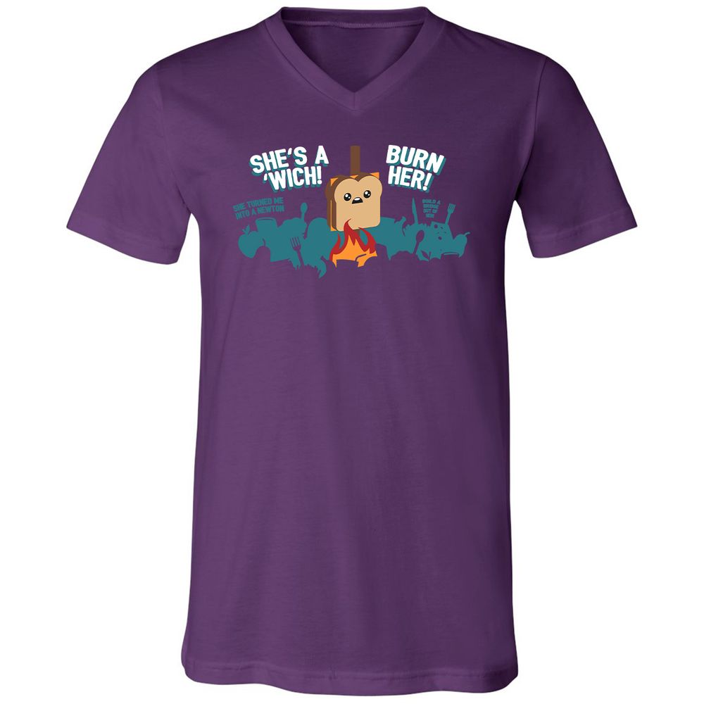 Unisex V-Neck T-Shirt - 3NAWZ4DX - Team Purple - 9