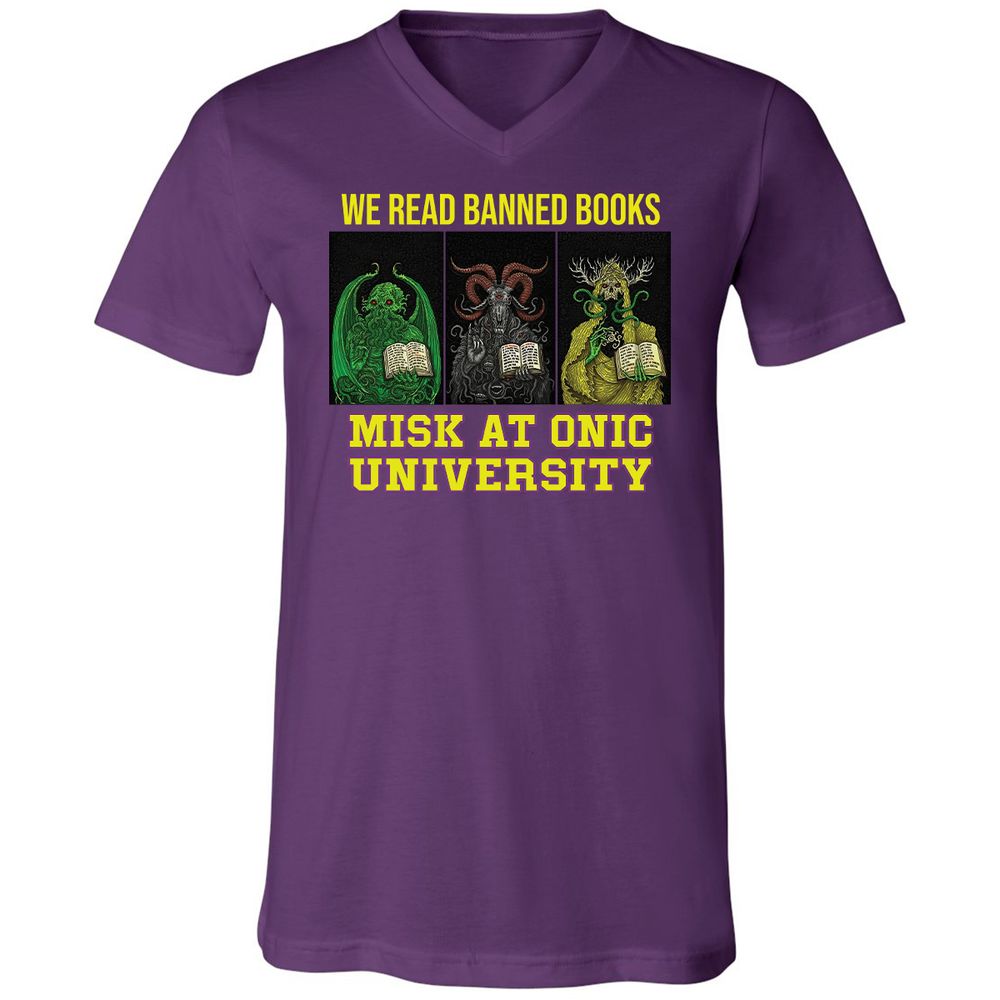 Unisex V-Neck T-Shirt - QBX7UKF6 - Team Purple - 9