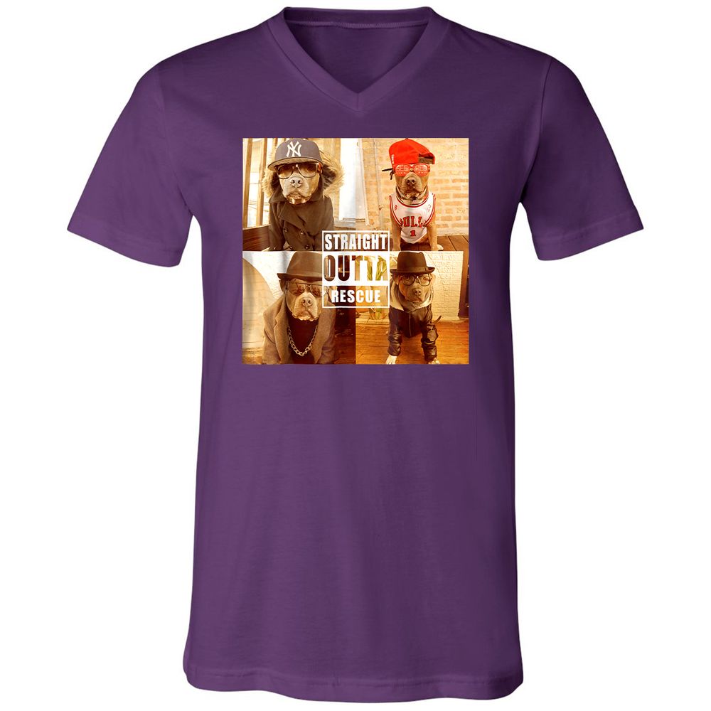 Unisex V-Neck T-Shirt - PYQ6PKWF - Team Purple - 9