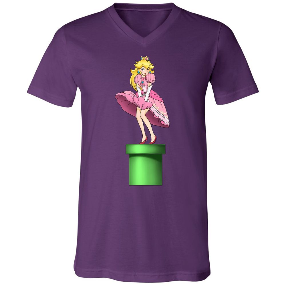 Unisex V-Neck T-Shirt - B6K4W2FP - Team Purple - 9