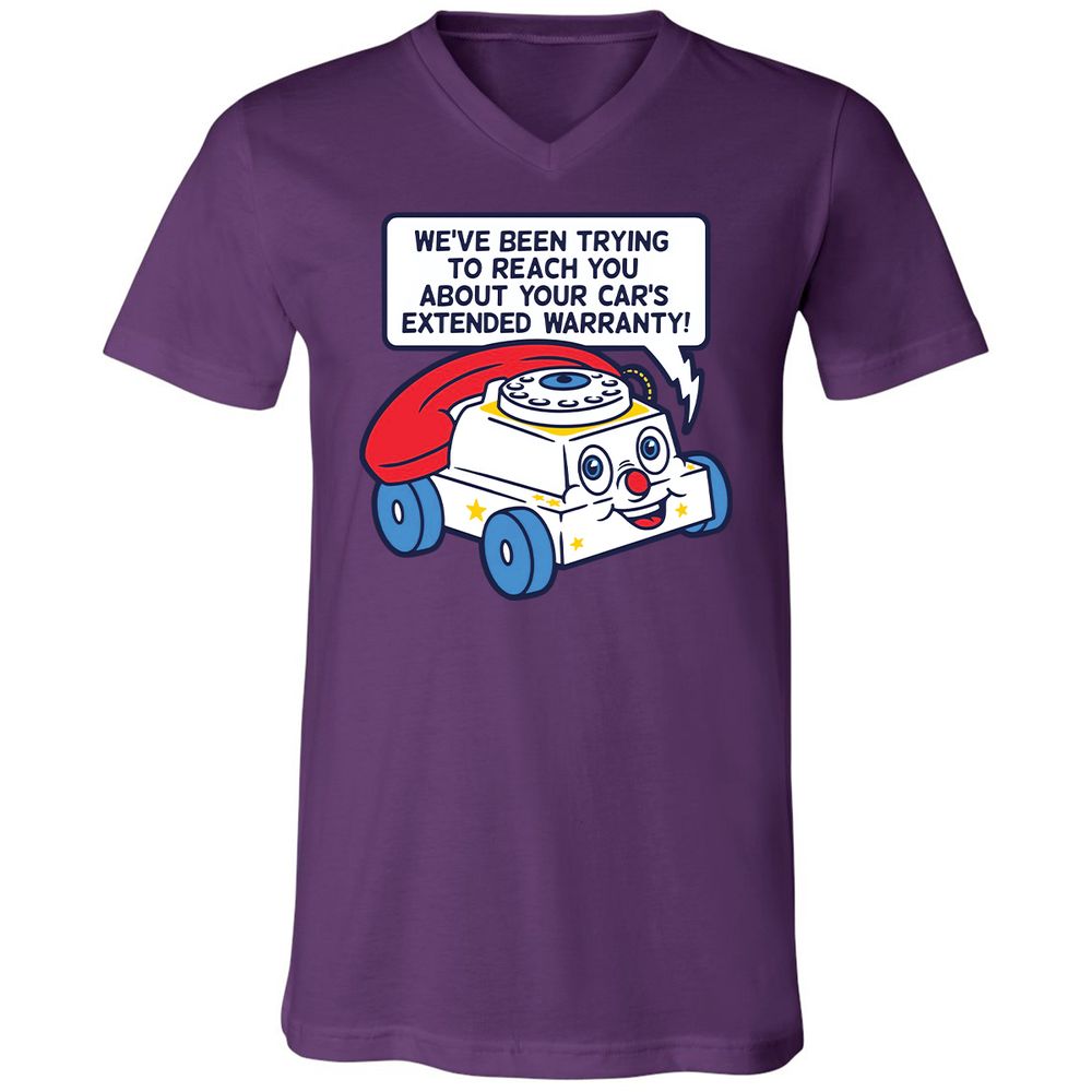 Unisex V-Neck T-Shirt - Black - Team Purple - 9