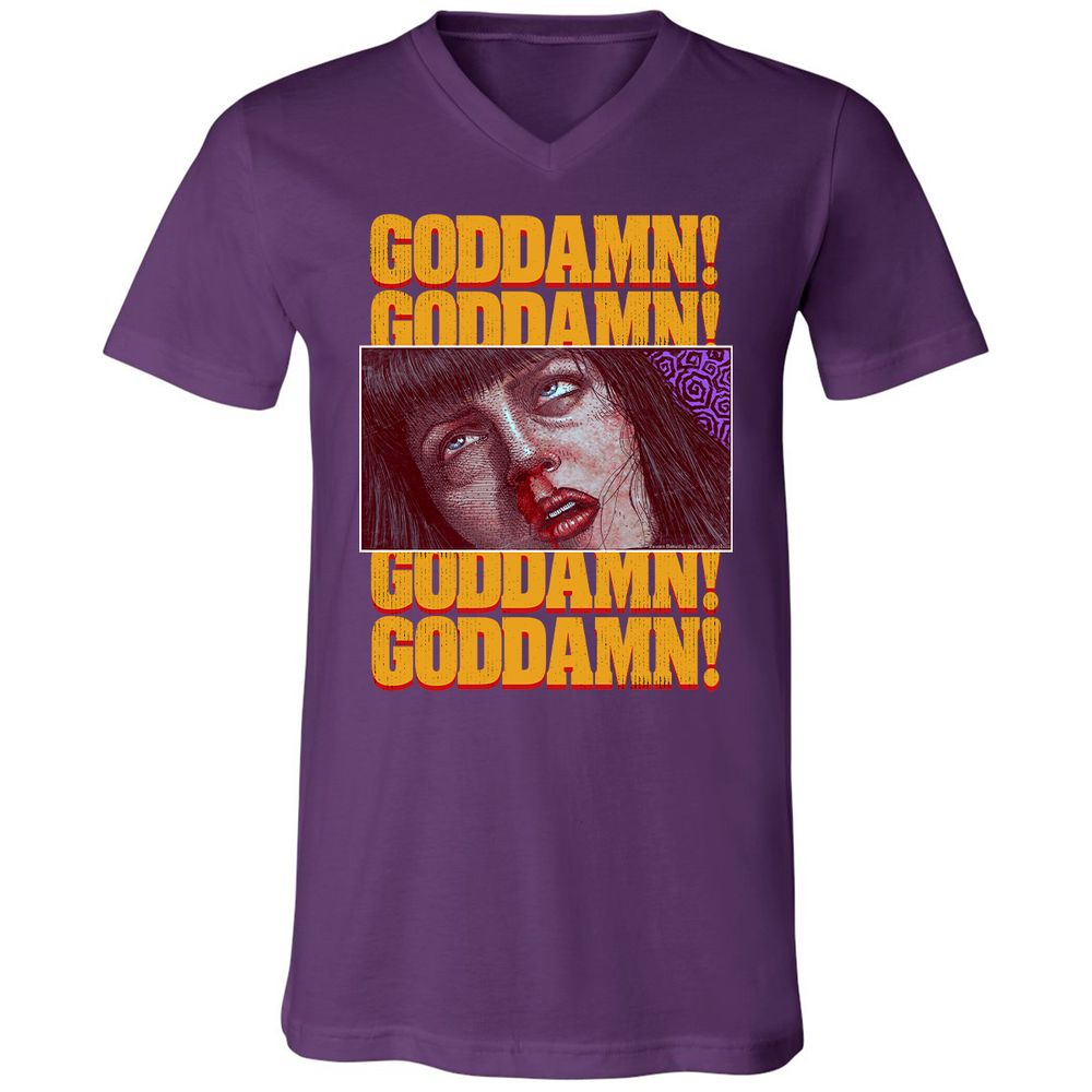 Unisex V-Neck T-Shirt - A4VPZZ6E - Team Purple - 9