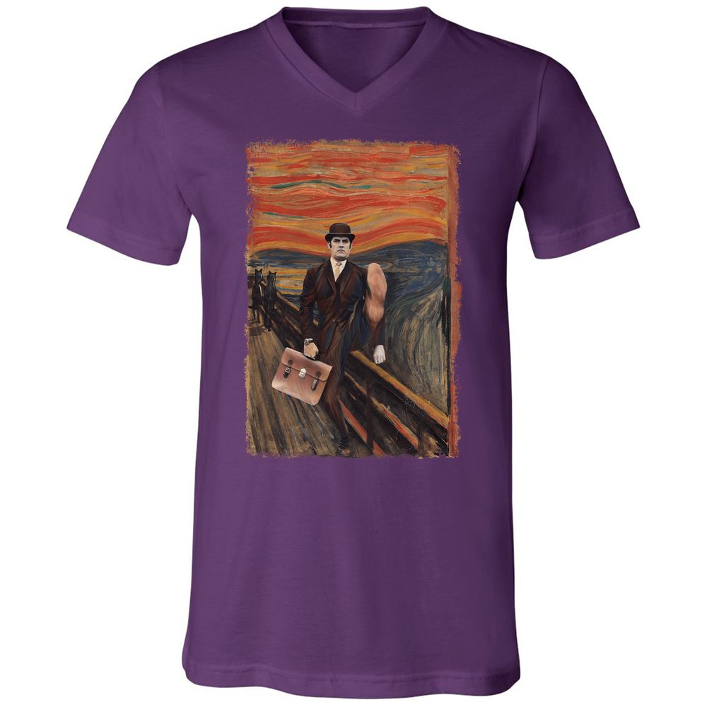 Unisex V-Neck T-Shirt - HGMBPL17 - Team Purple - 9