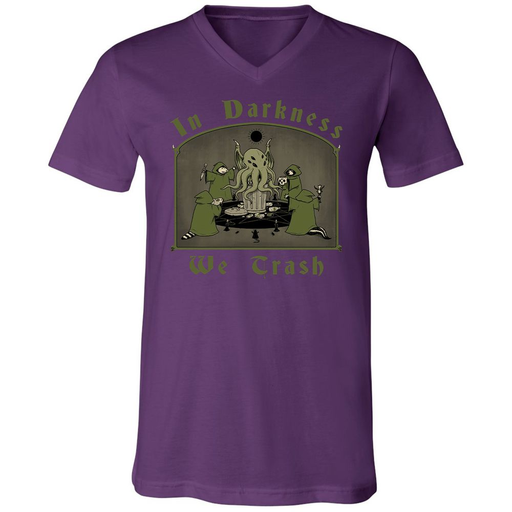 Unisex V-Neck T-Shirt - QNG7V1YQ - Team Purple - 9