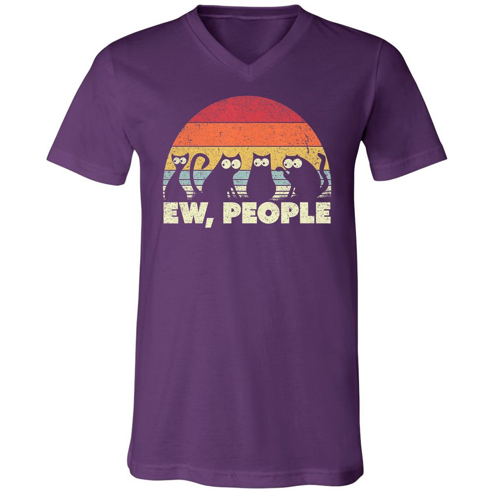 Unisex V-Neck T-Shirt - QCR5CSGQ - Team Purple - 9