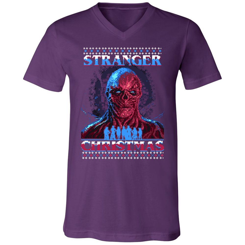 Unisex V-Neck T-Shirt - Y43QEJYS - Team Purple - 9