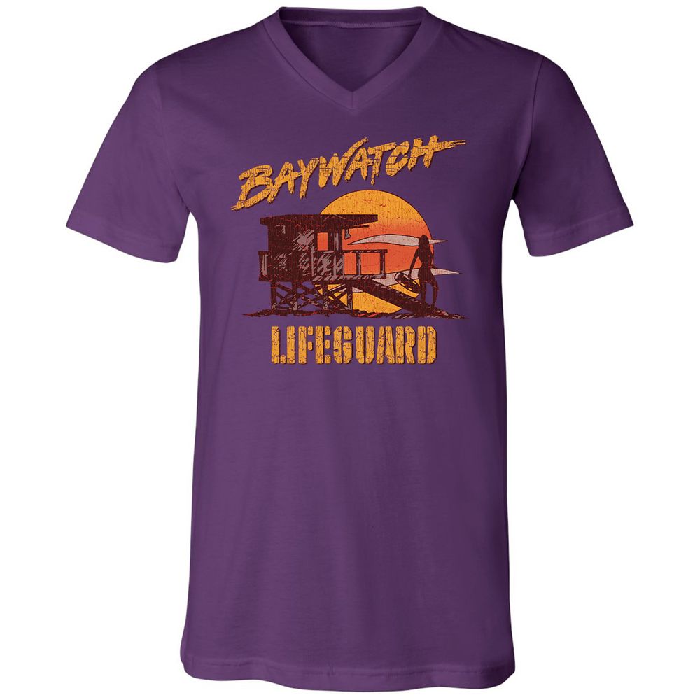 Unisex V-Neck T-Shirt - UXSYPVSZ - Team Purple - 9