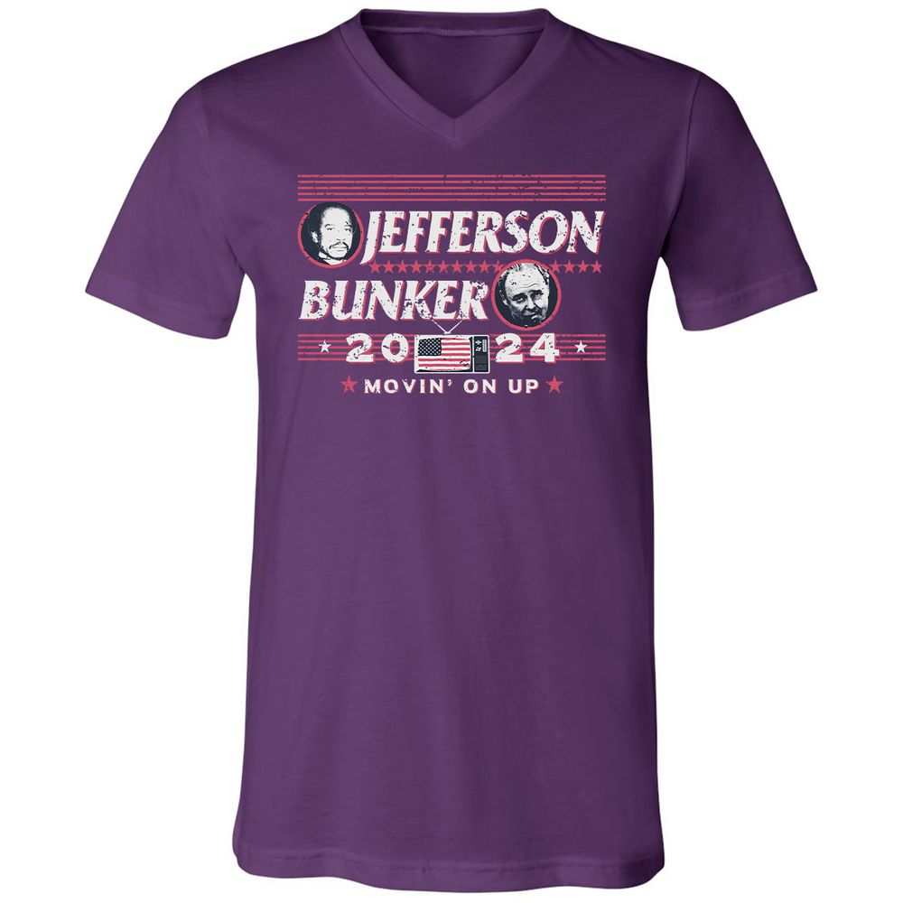 Unisex V-Neck T-Shirt - H4NS4AXM - Team Purple - 9