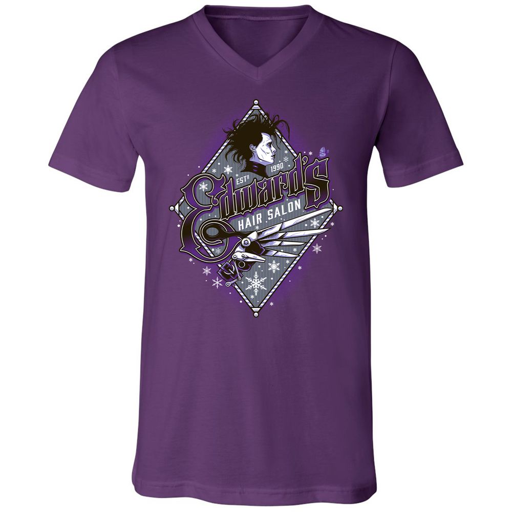 Unisex V-Neck T-Shirt - EXBDHJKM - Team Purple - 9