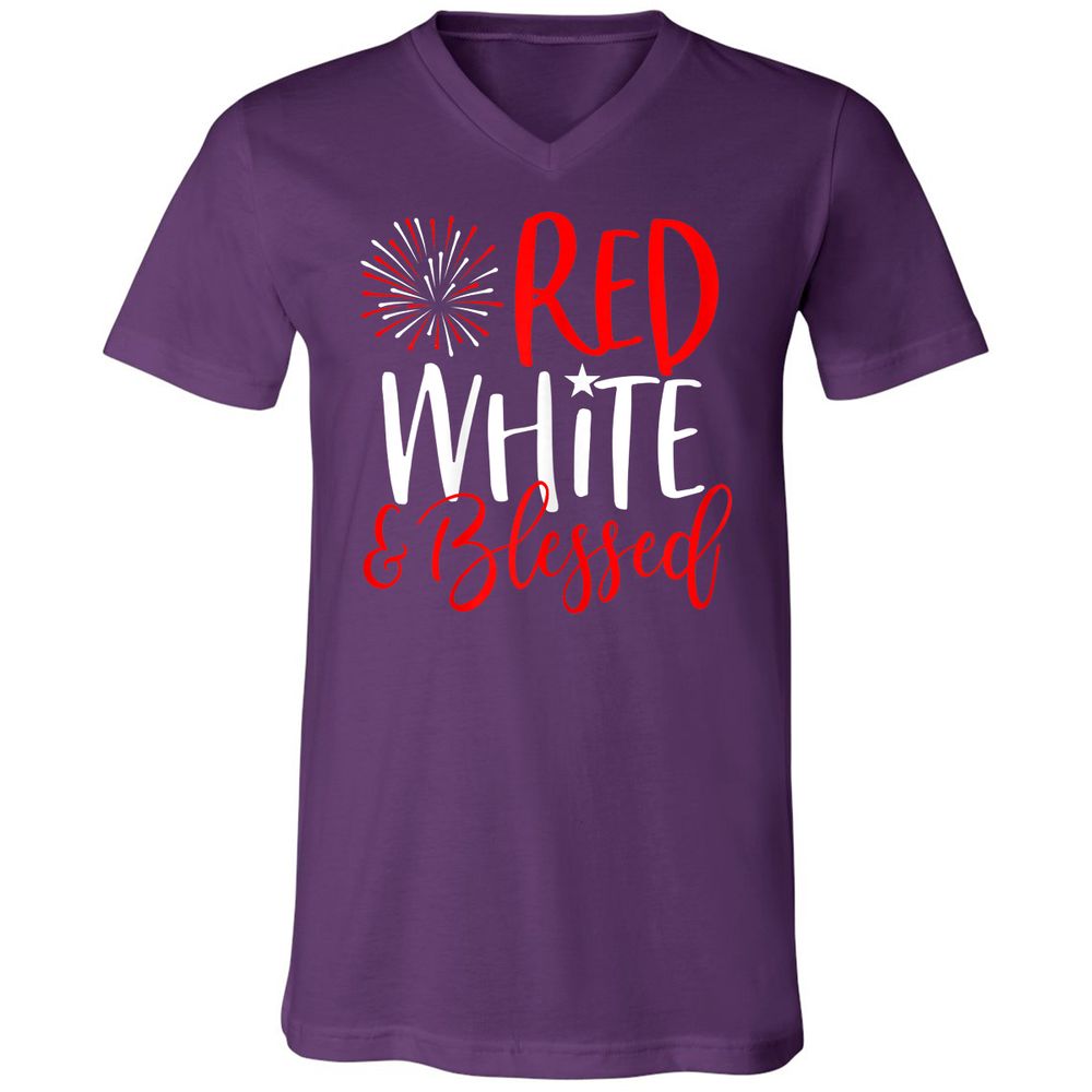 Unisex V-Neck T-Shirt - 5SPZF4MN - Team Purple - 9