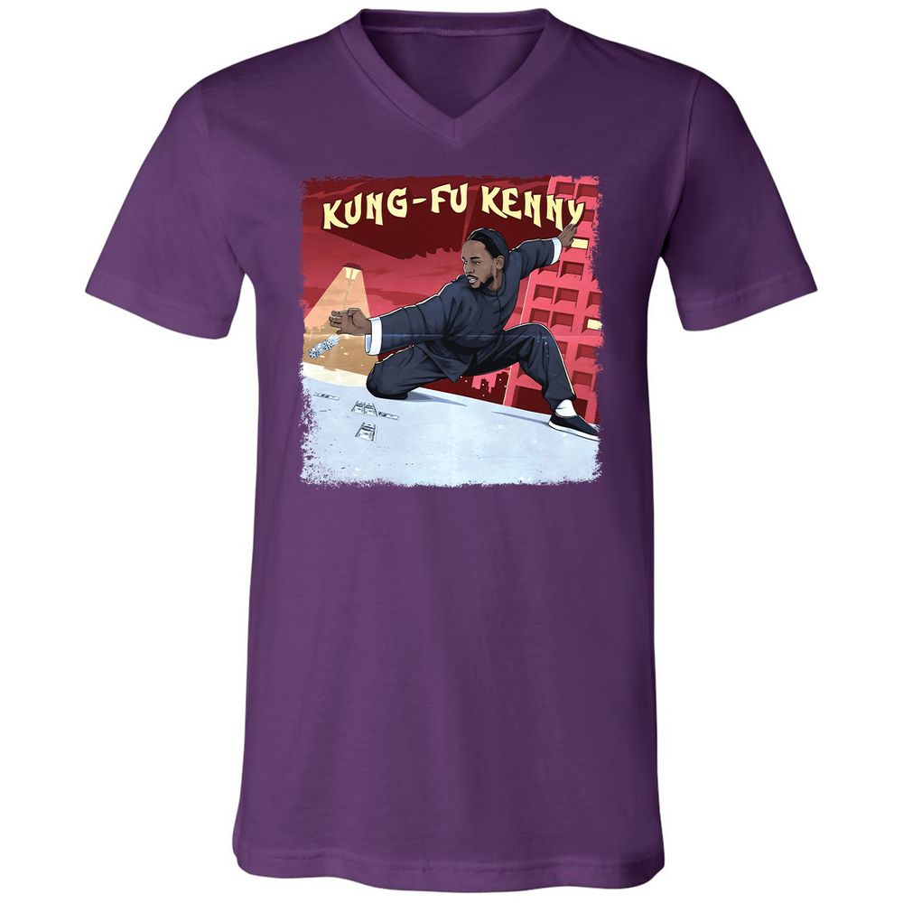 Unisex V-Neck T-Shirt - 7YE8R5FH - Team Purple - 9