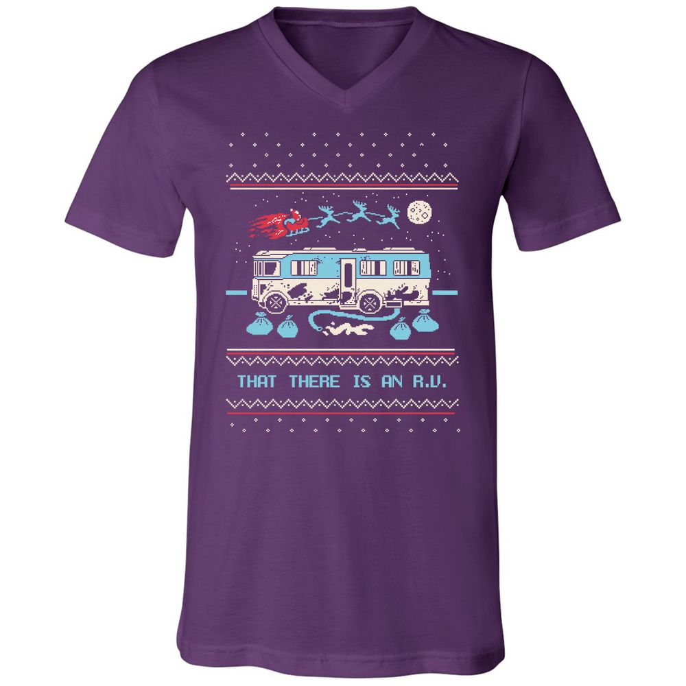 Unisex V-Neck T-Shirt - SPTGRENJ - Team Purple - 9