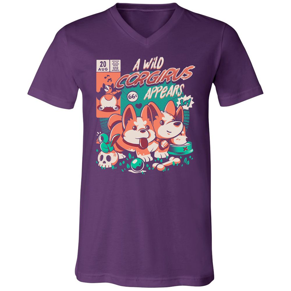 Unisex V-Neck T-Shirt - 3FWEV9N8 - Team Purple - 9