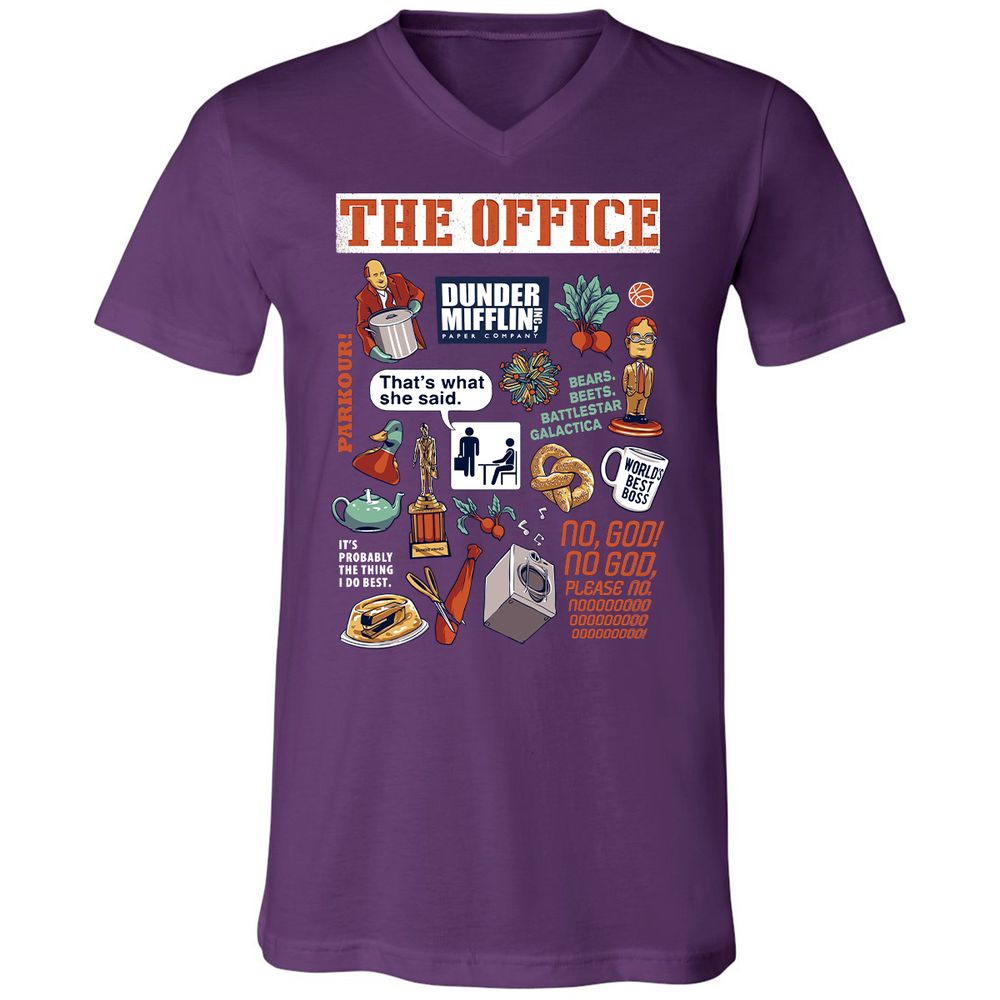 Unisex V-Neck T-Shirt - 3SD8TDVT - Team Purple - 9