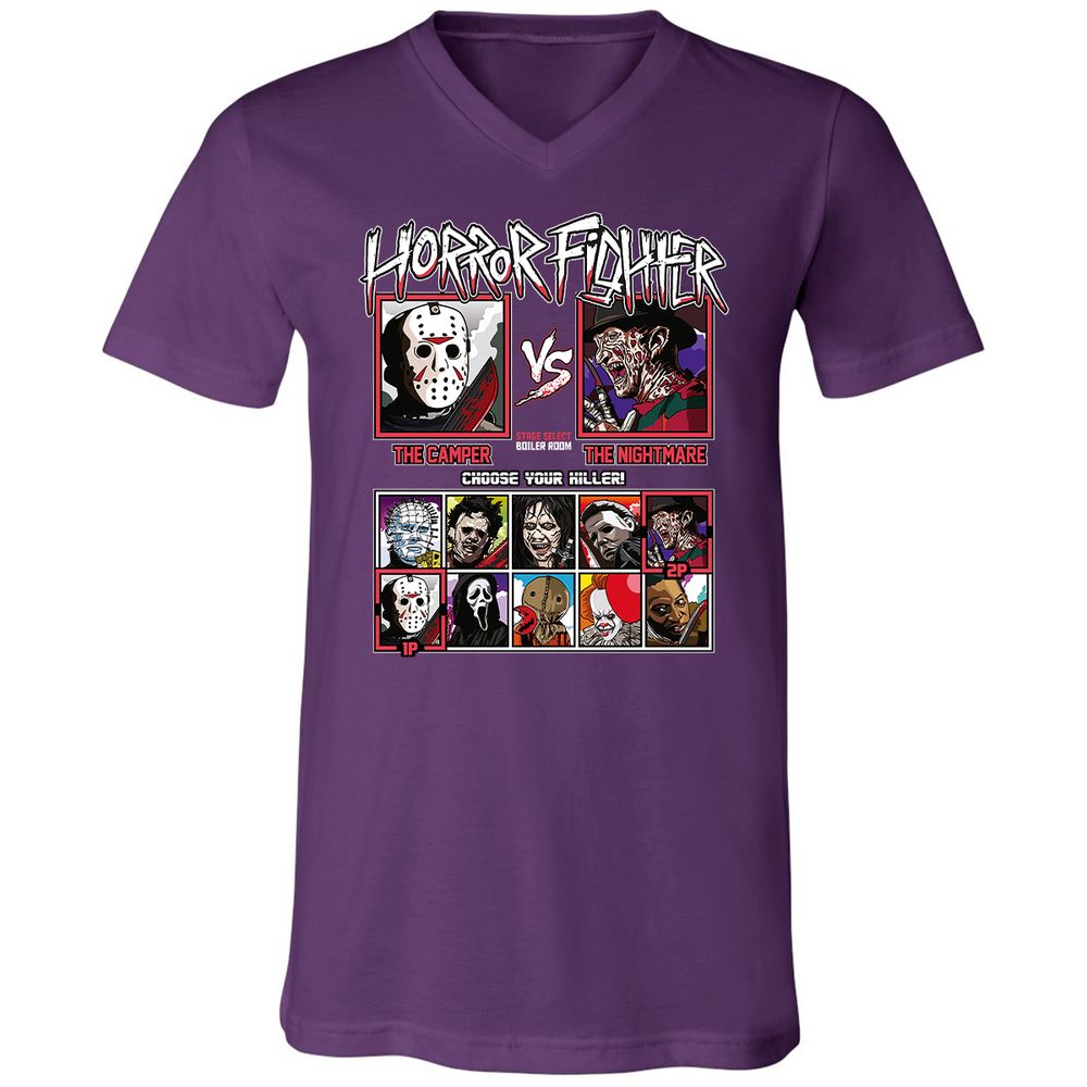Unisex V-Neck T-Shirt - CALQGWQX - Team Purple - 9
